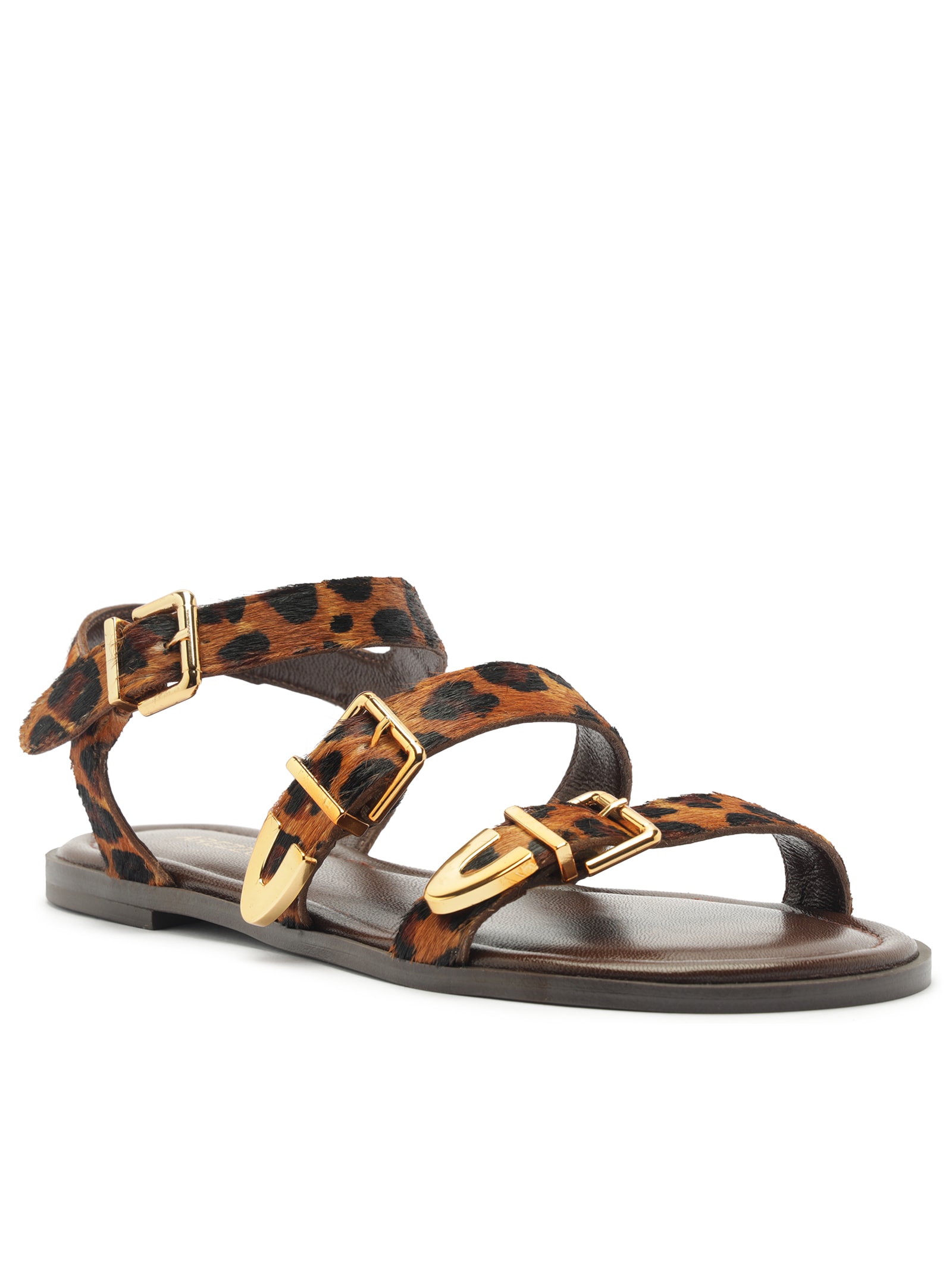 Sandália Feminina Rasteira Winter Leopard Animal Print Arezzo