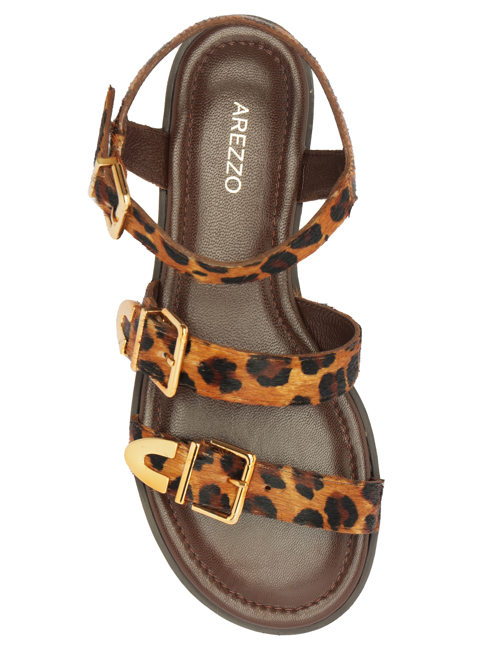 Sandália Feminina Rasteira Winter Leopard Animal Print Arezzo