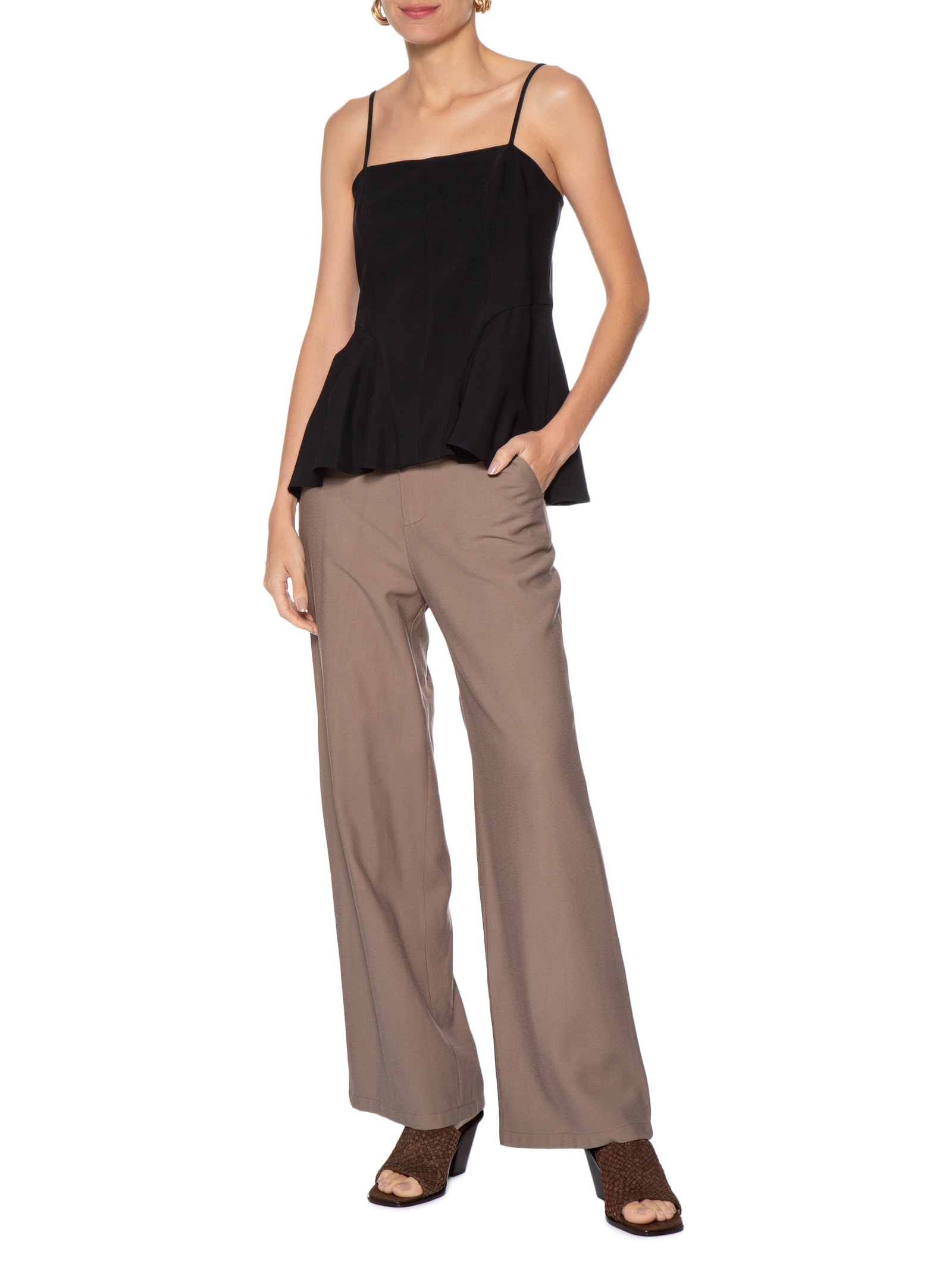 Sandália Feminina Salermo Marrom Luiza Barcelos