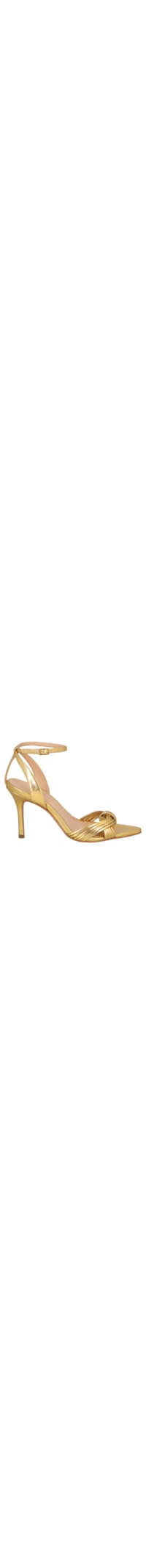 Sandália Feminina Salto Alto Fino Metalizado - Dourado
