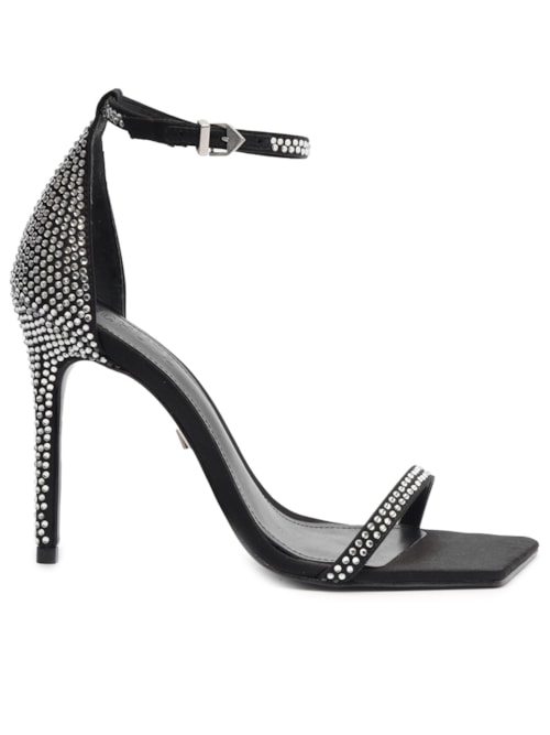 Sandália Feminina Salto Alto Jenna Cetim – Preto