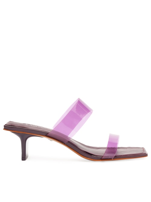 Sandália Feminina Salto Baixo Couro – Roxo