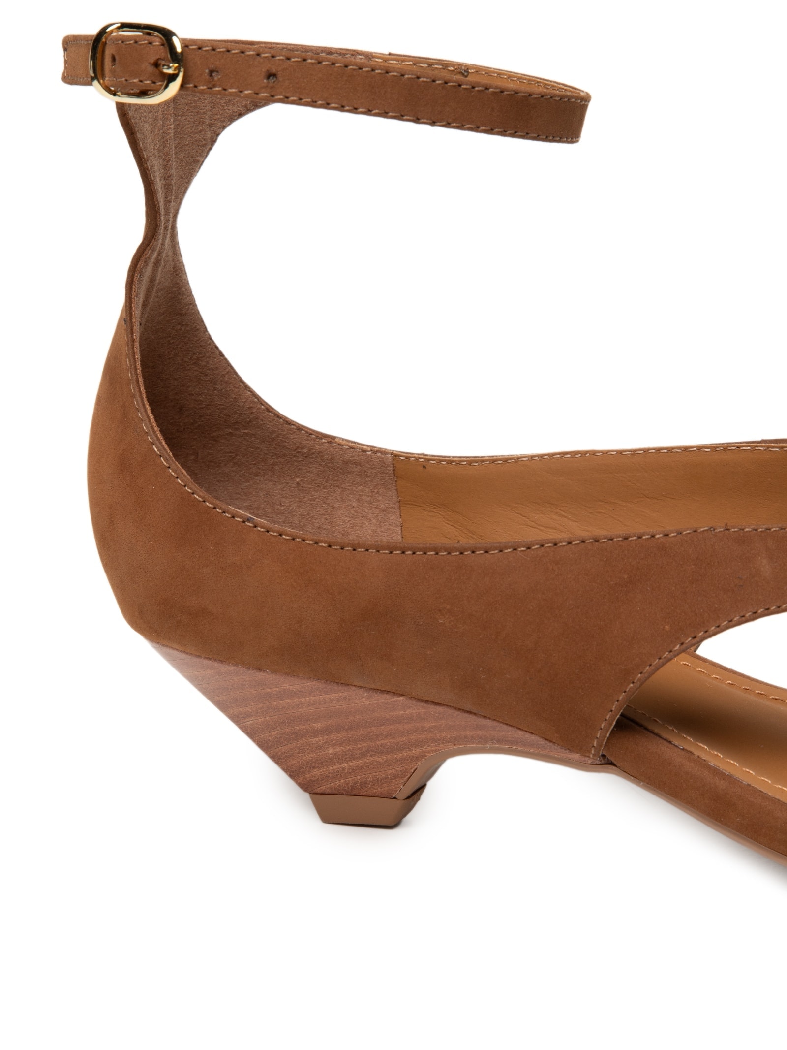 Sandália Feminina Salto Baixo Em Couro Marrom '2Essential