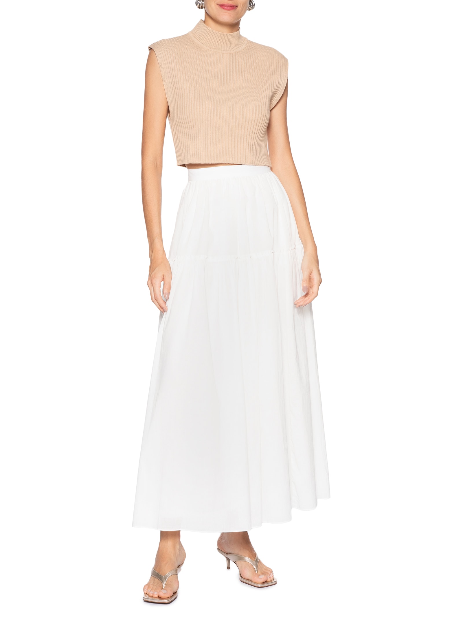 Sandália Feminina Salto Baixo Fino Tiras  Dourado Schutz