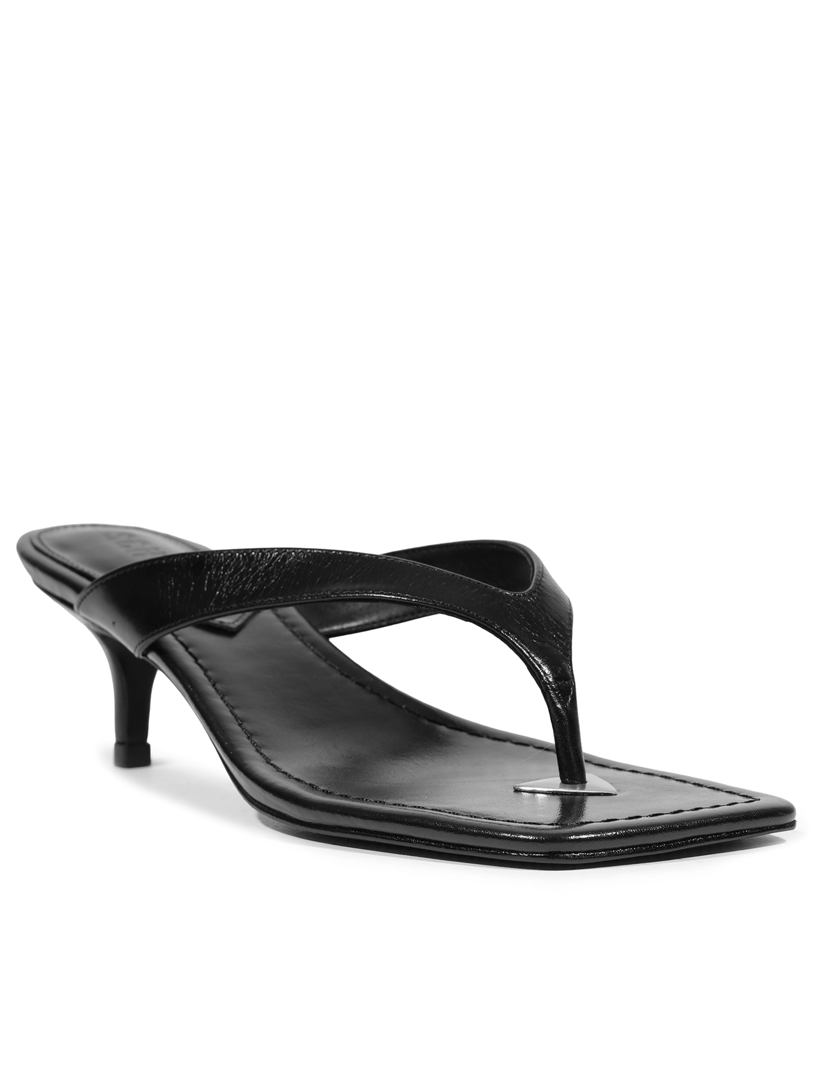 Sandália Feminina Salto Baixo Fino Tiras  Preto Schutz