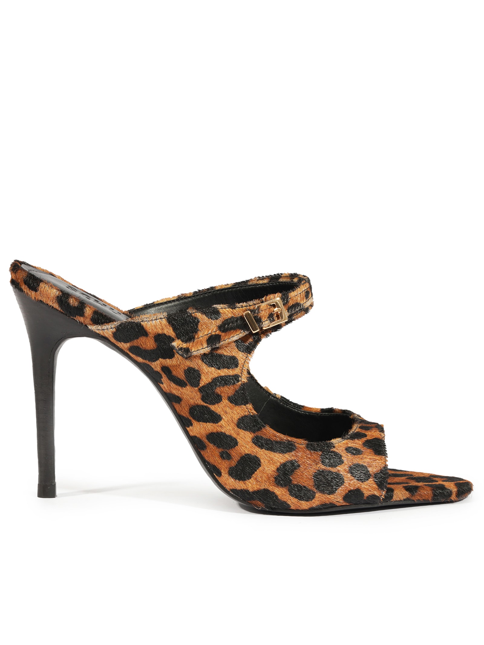 Sandália Feminina Salto Fino Alto Couro Animal Print Schutz