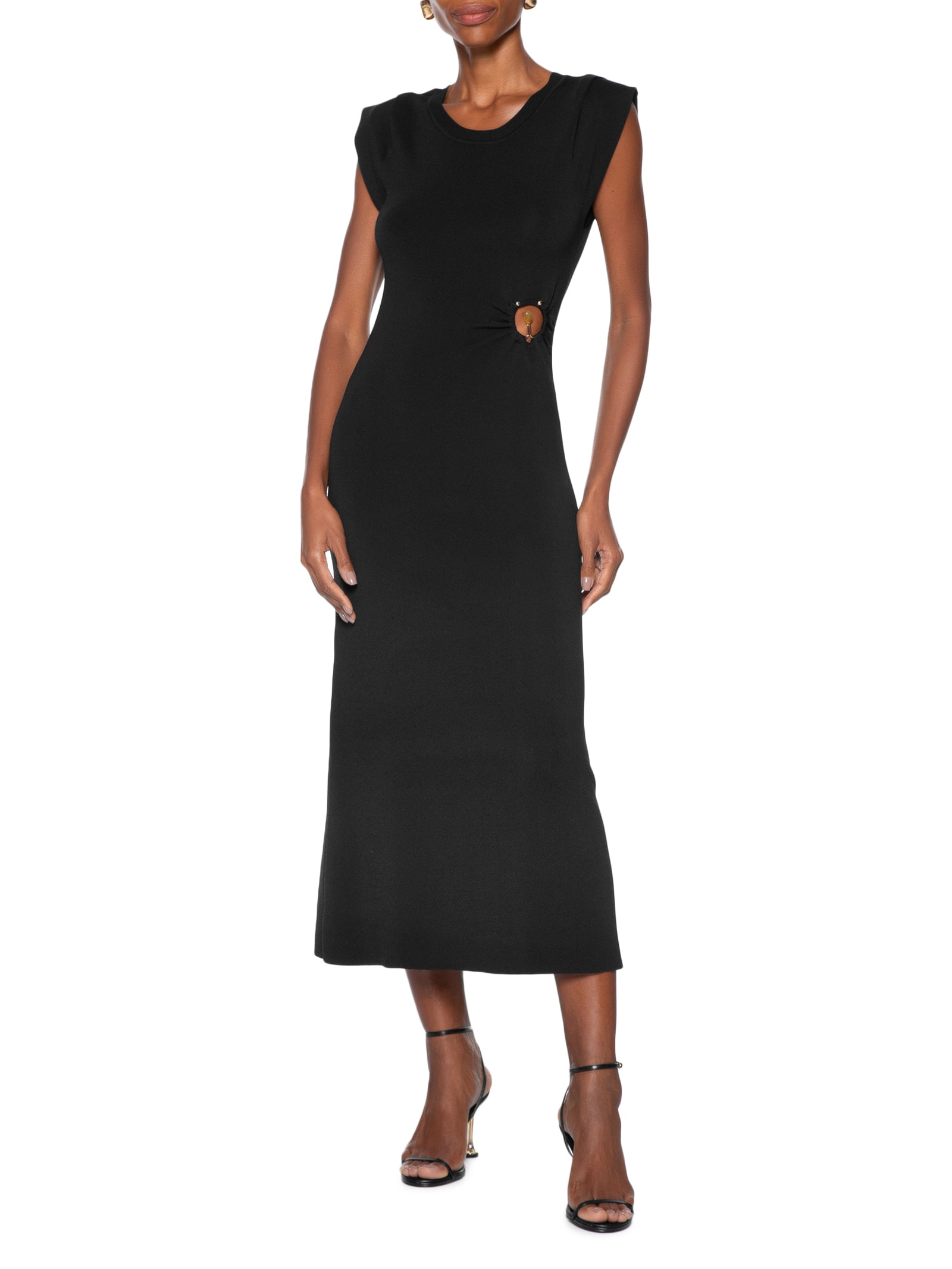 Sandália Feminina Salto Fino Nappa Valencia Preto Arezzo