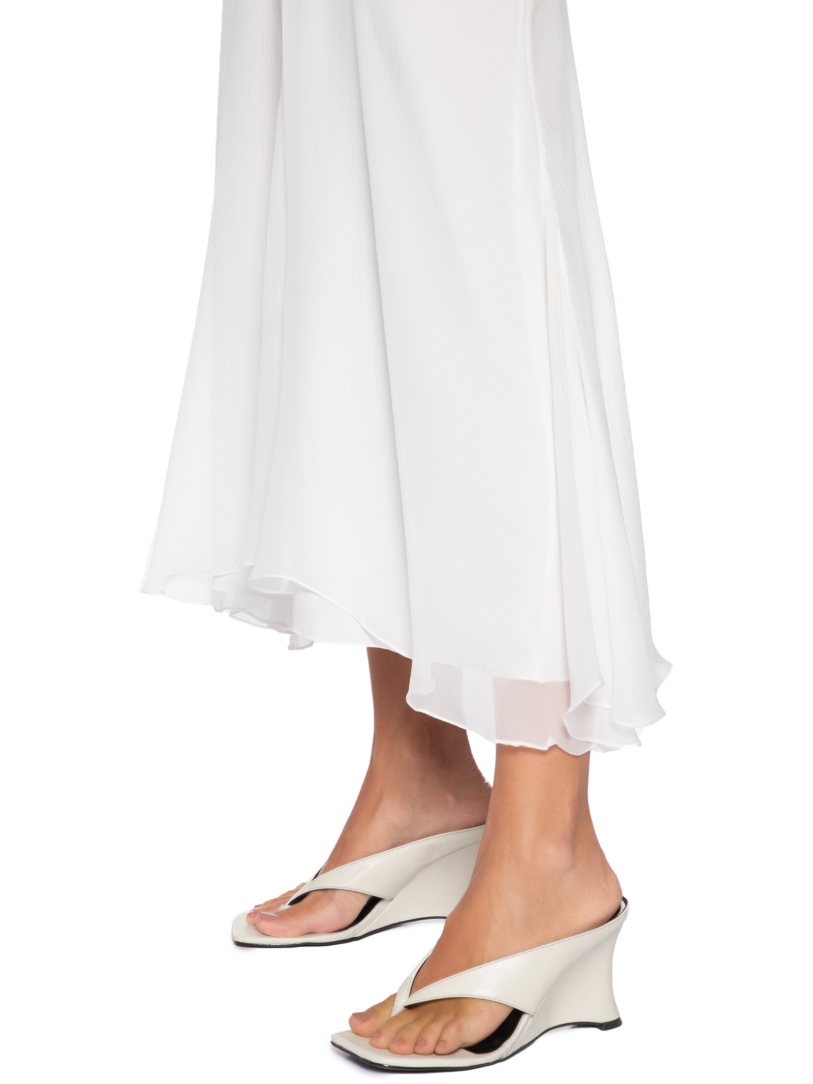 Sandália Feminina Salto Médio em Couro Off White '2Essential