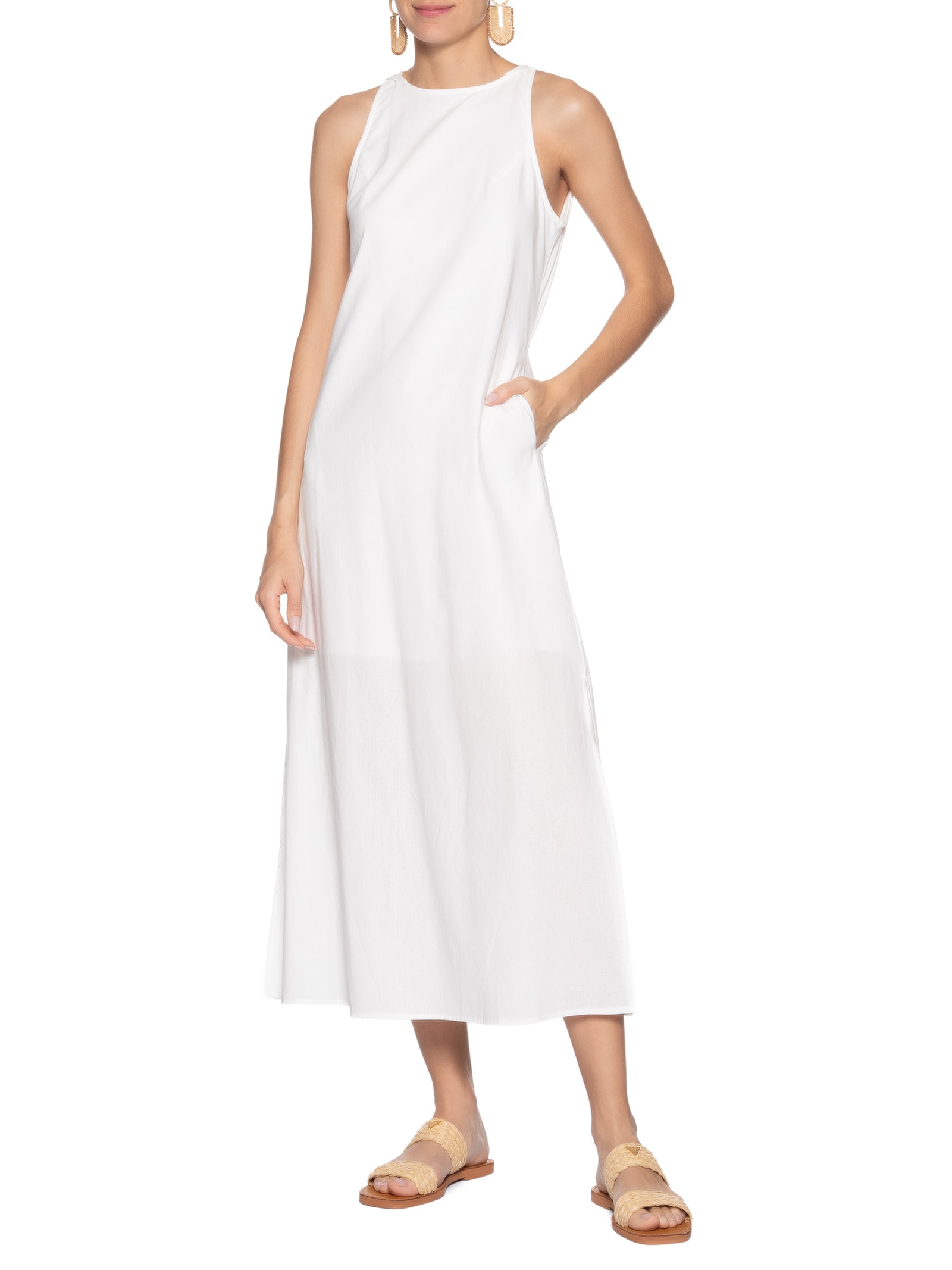 Sandália Feminina Salto Rasteiro Bege Schutz