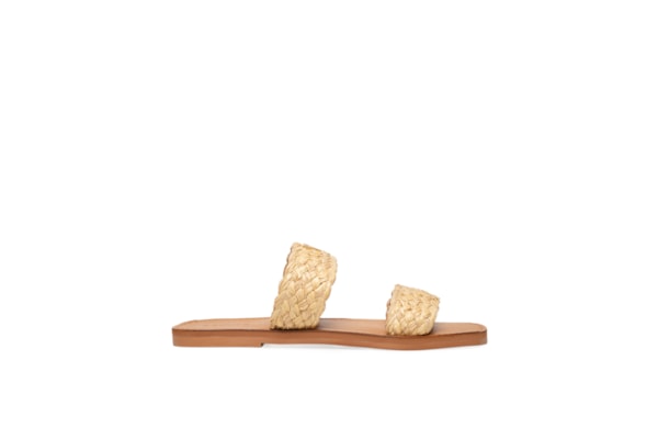 Sandália Feminina Salto Rasteiro - Bege