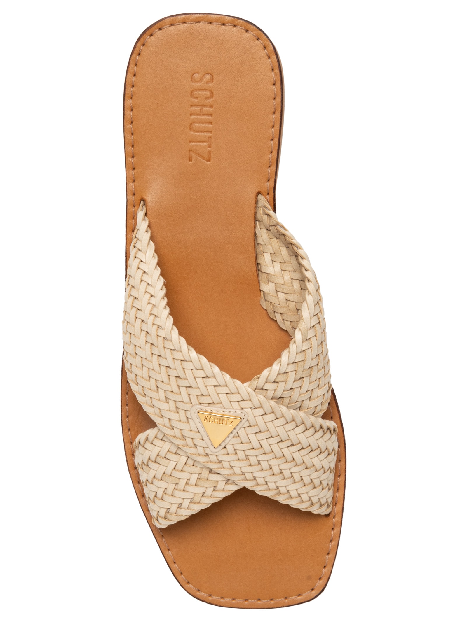 Sandália Feminina Salto Rasteiro Branco Schutz