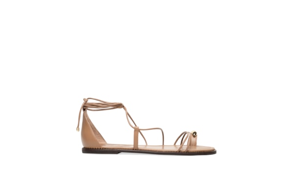 Sandália Feminina Salto Rasteiro - Marrom