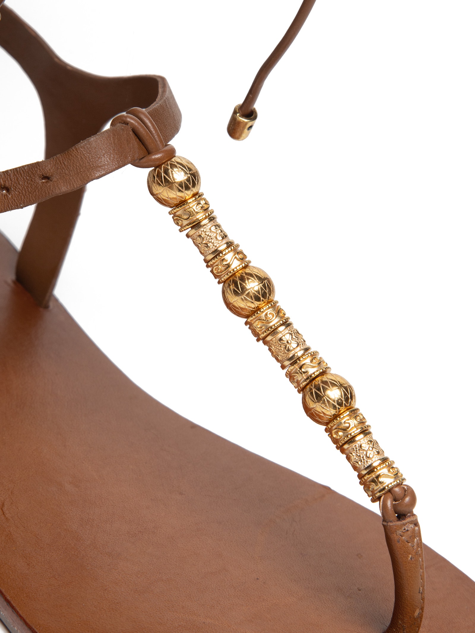 Sandália Feminina Salto Rasteiro Marrom Schutz