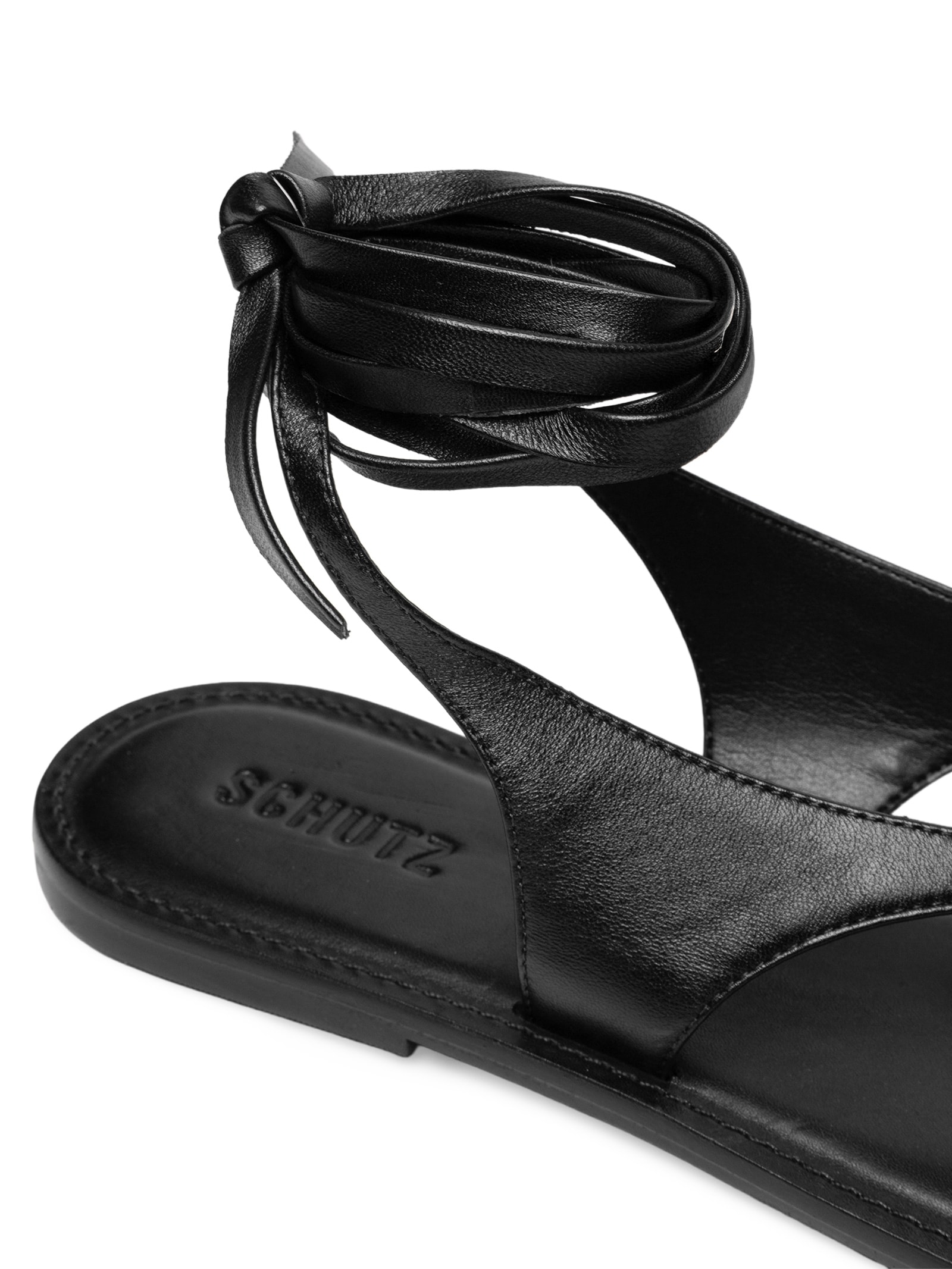 Sandália Feminina Salto Rasteiro Preto Schutz