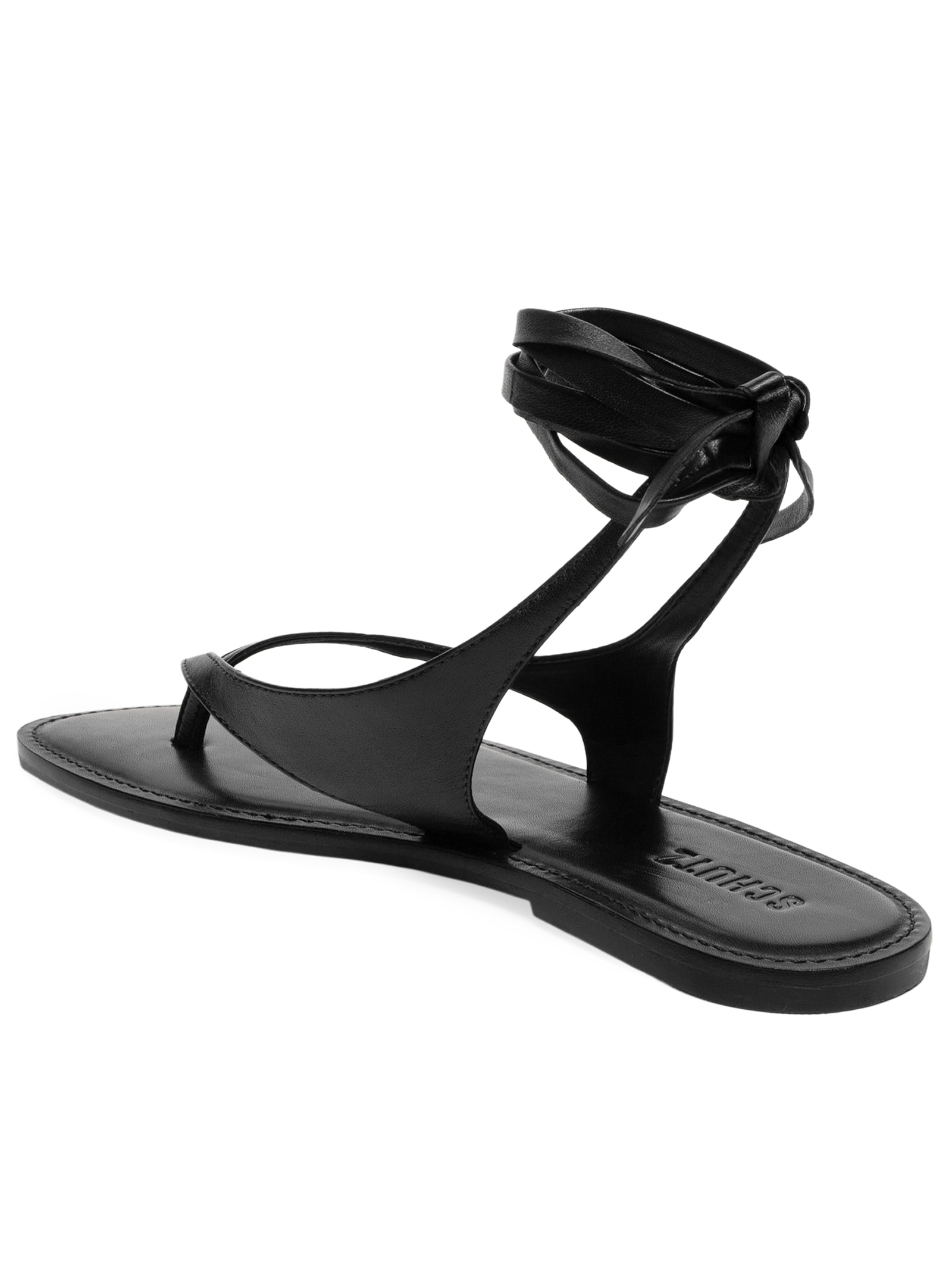 Sandália Feminina Salto Rasteiro Preto Schutz