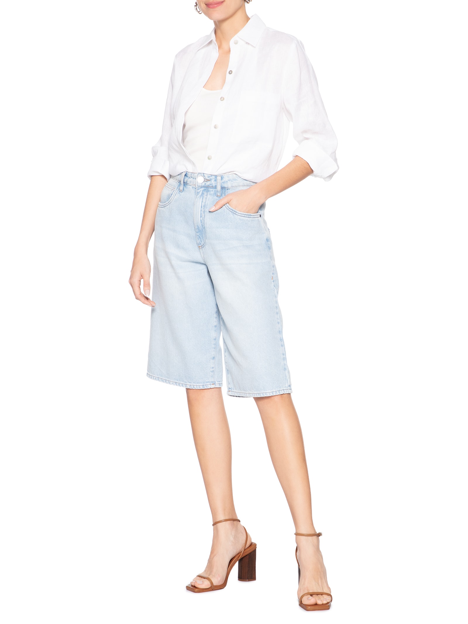 Sandália Feminina Salto Tourino Leather Marrom Schutz + Nati Vozza