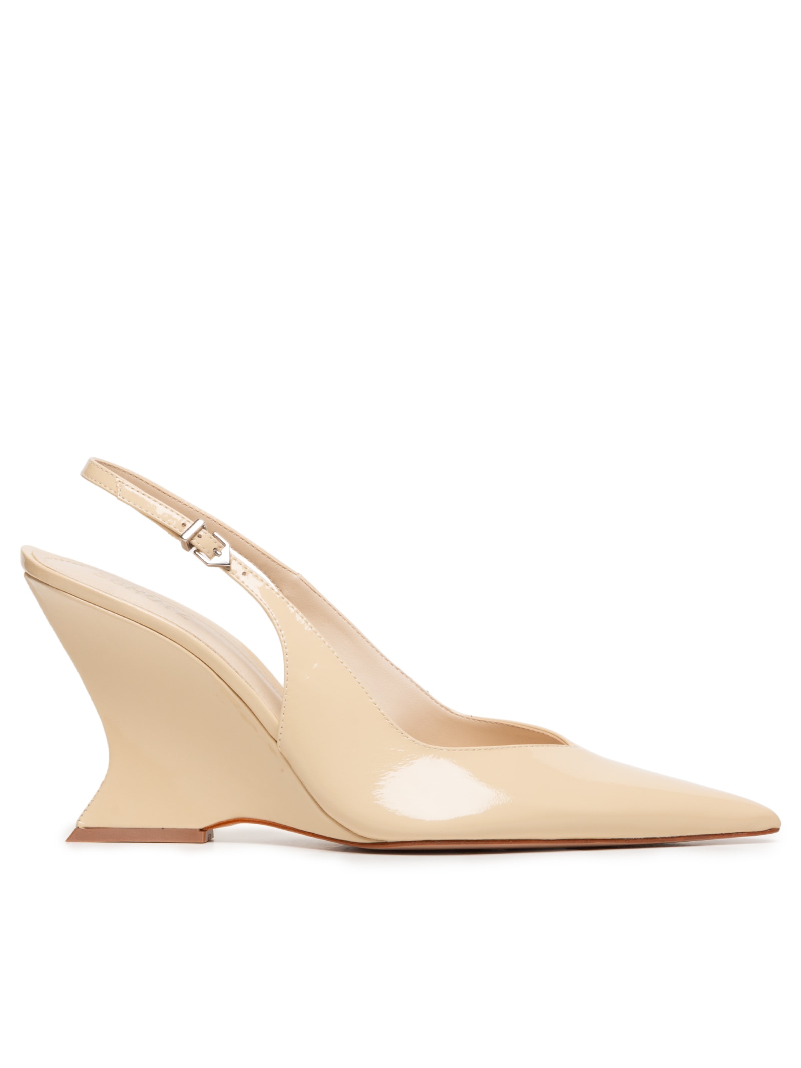 Sandália Feminina Siena Buckle Verniz Bege Schutz
