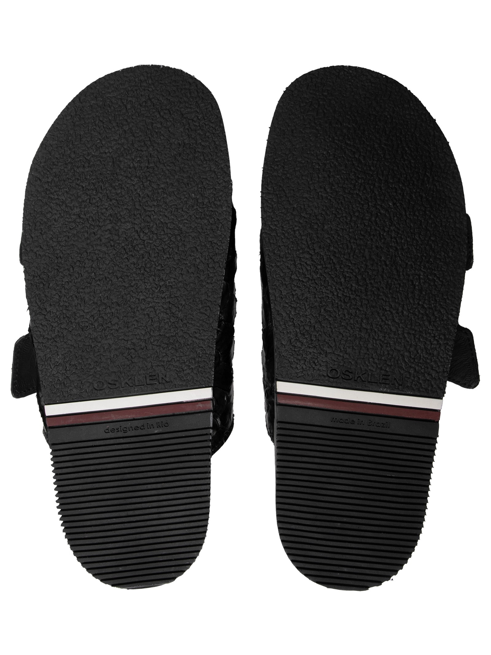 Sandália Feminina Slide Tiras Pirarucu Preto Osklen