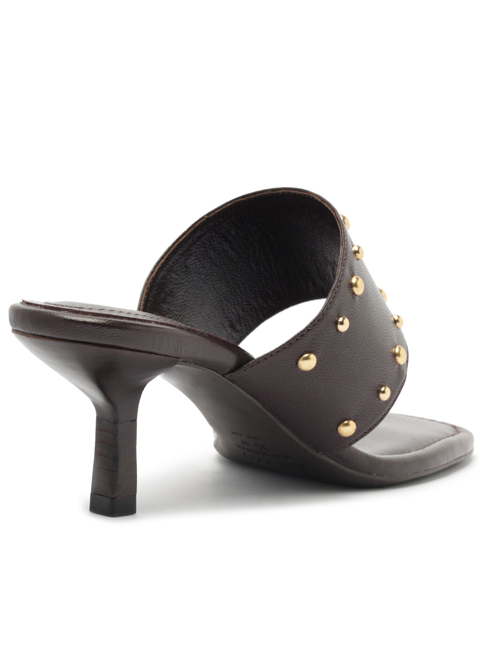 Sandália Feminina Tachas Metálicas Marrom Arezzo