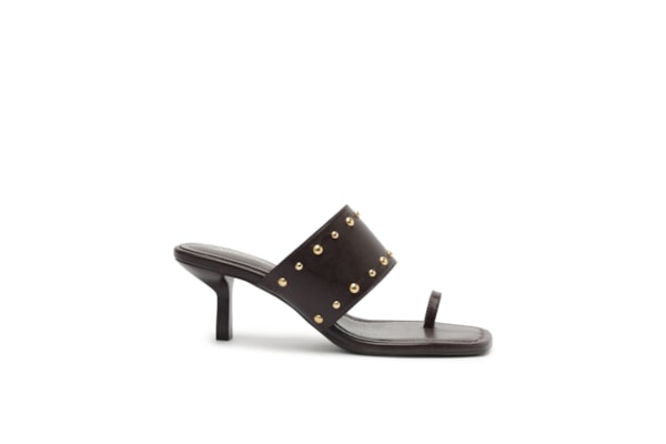 Sandália Feminina Tachas Metálicas - Marrom