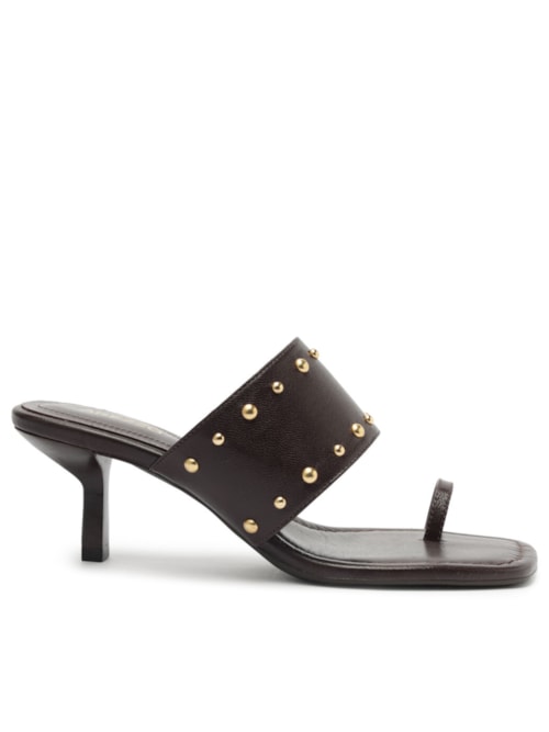 Sandália Feminina Tachas Metálicas – Marrom