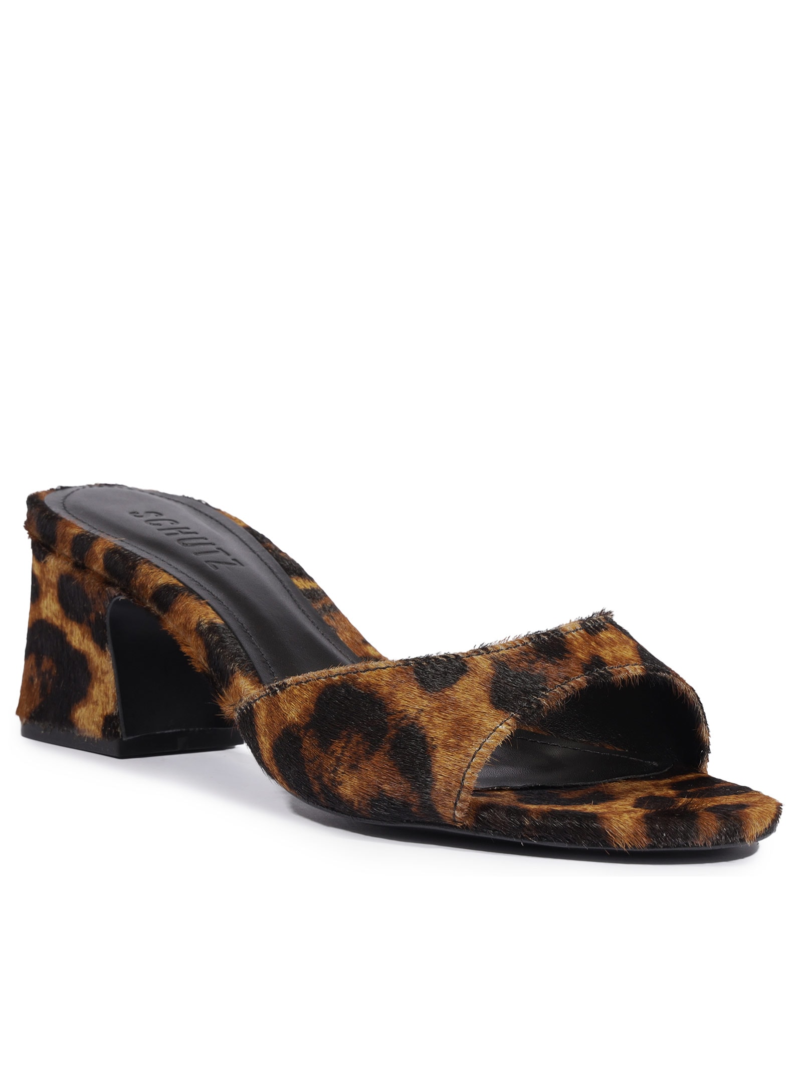 Sandália Feminina Tamanco Baixo Animal Print Schutz