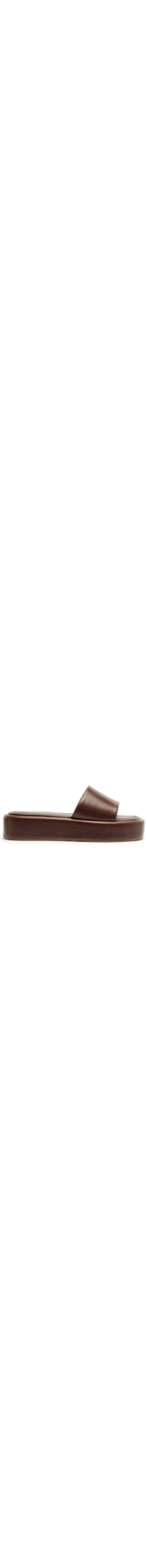 Sandália Feminina Tamanco Couro Flatform Tira Emma - Marrom
