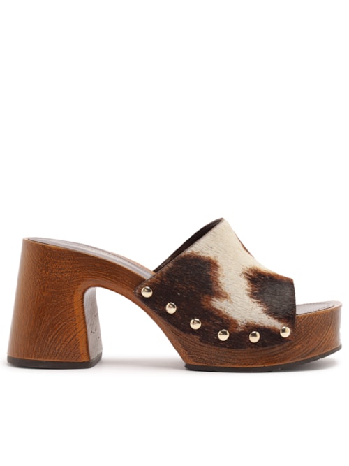 Sandália Feminina Tamanco Pelo Milka – Animal Print