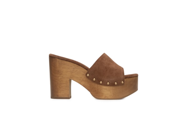 Sandália Feminina Tamanco Suede Walnut – Marrom