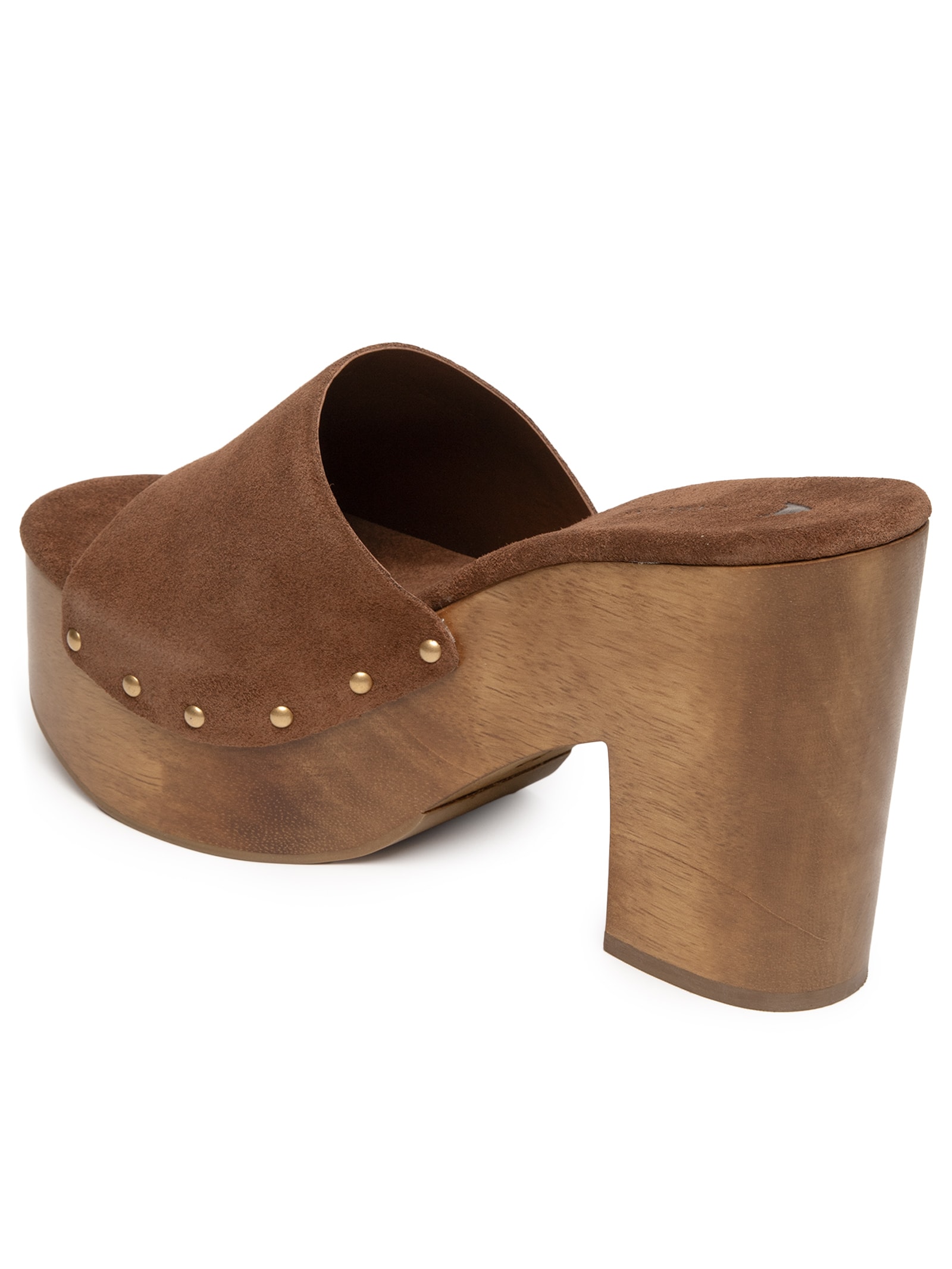 Sandália Feminina Tamanco Suede Walnut – Marrom Carrano