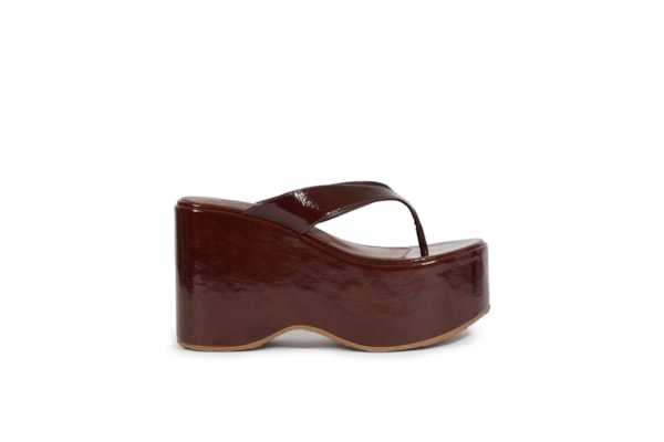 Sandália Feminina Thong Couro - Marrom