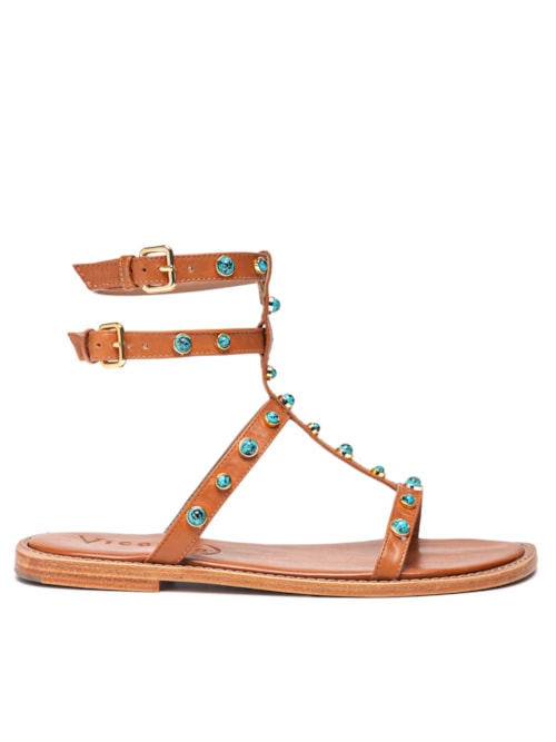 Sandália Feminina Tiras Tornozelo – Marrom