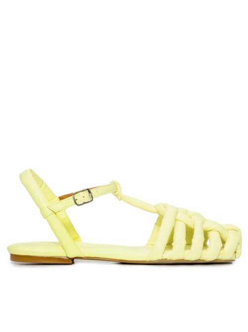 Sandália Feminina Tiras Trançadas – Amarelo
