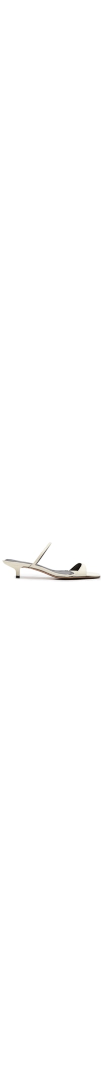 Sandália Feminina Verniz Bico Quadrado Salto Baixo - Off White