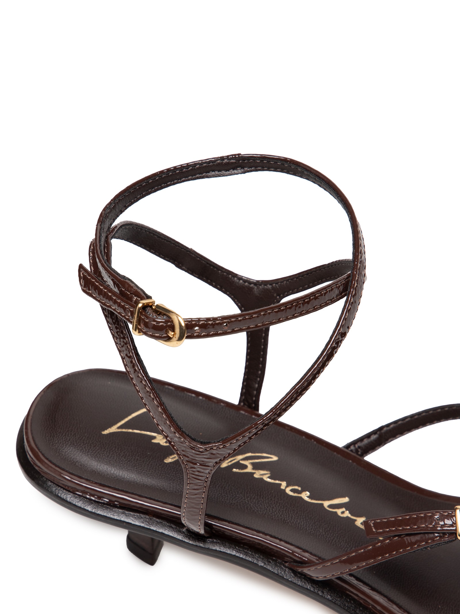 Sandália Feminina Verniz Show Couro Marrom Luiza Barcelos