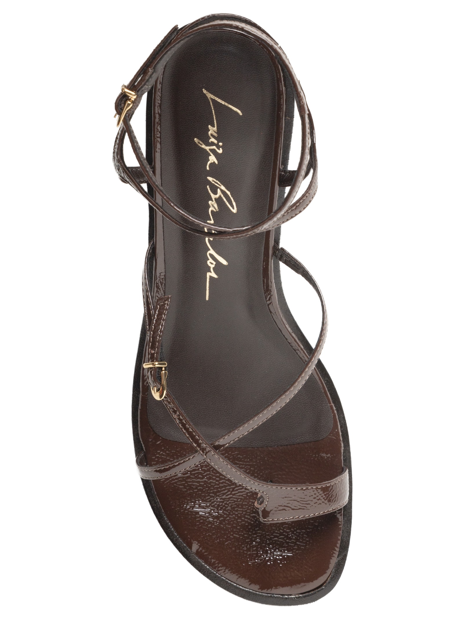 Sandália Feminina Verniz Show Couro Marrom Luiza Barcelos