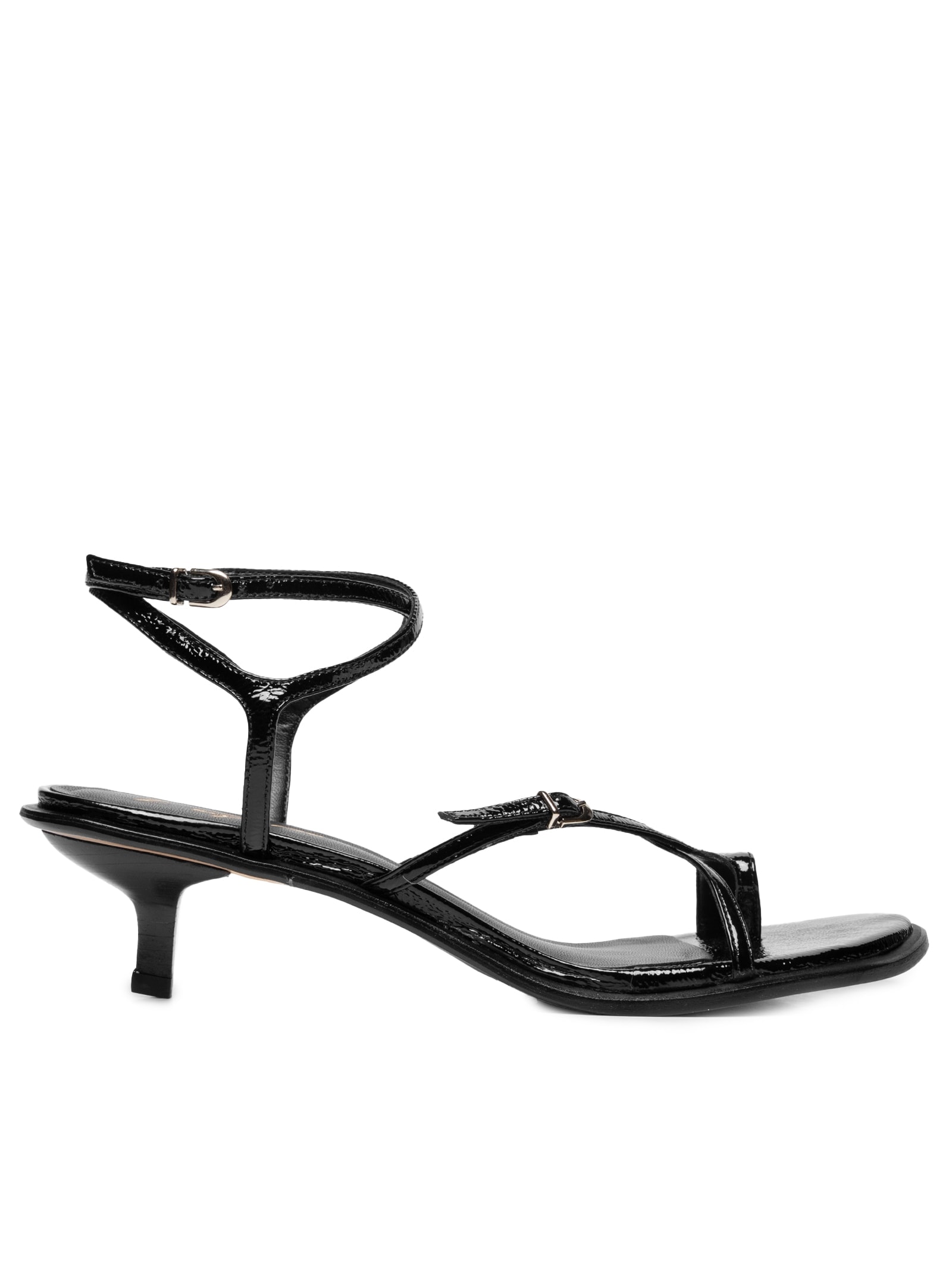 Sandália Feminina Verniz Show Couro Preto Luiza Barcelos