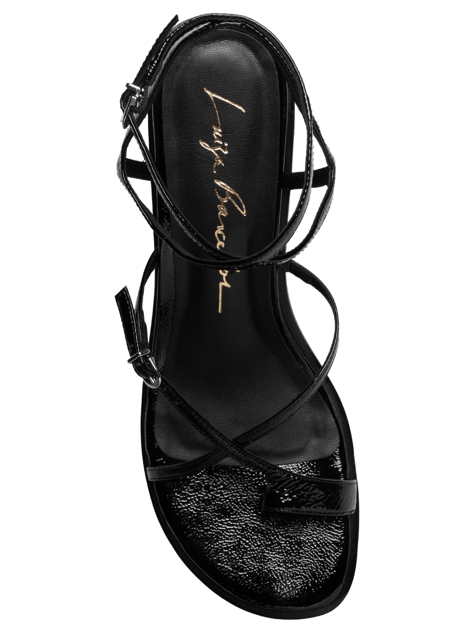 Sandália Feminina Verniz Show Couro Preto Luiza Barcelos