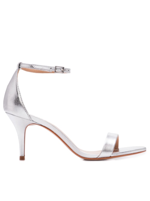 Sandália Gisele Salto Fino Médio – Prata