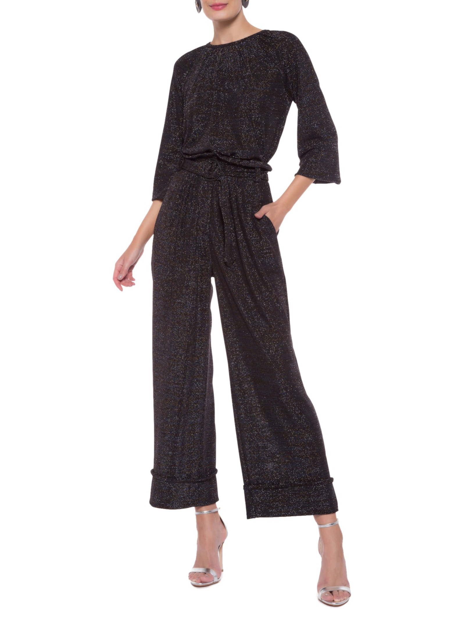 Sandália Gisele Salto Fino Prata Schutz