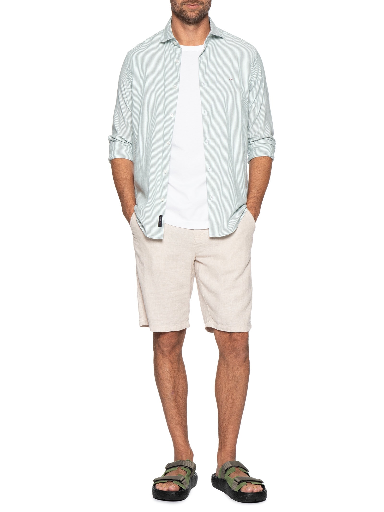 Sandália Masculina Arpoador Suede Verde Veja