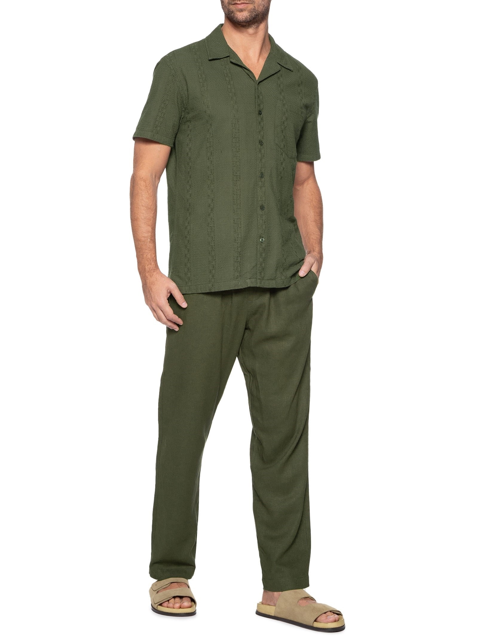 Sandália Masculina Camurça Alanya Bege Foxton