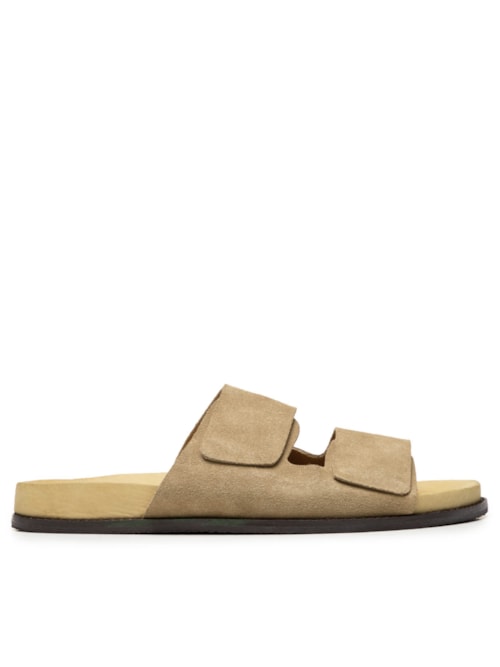 Sandália Masculina Camurça Alanya - Bege