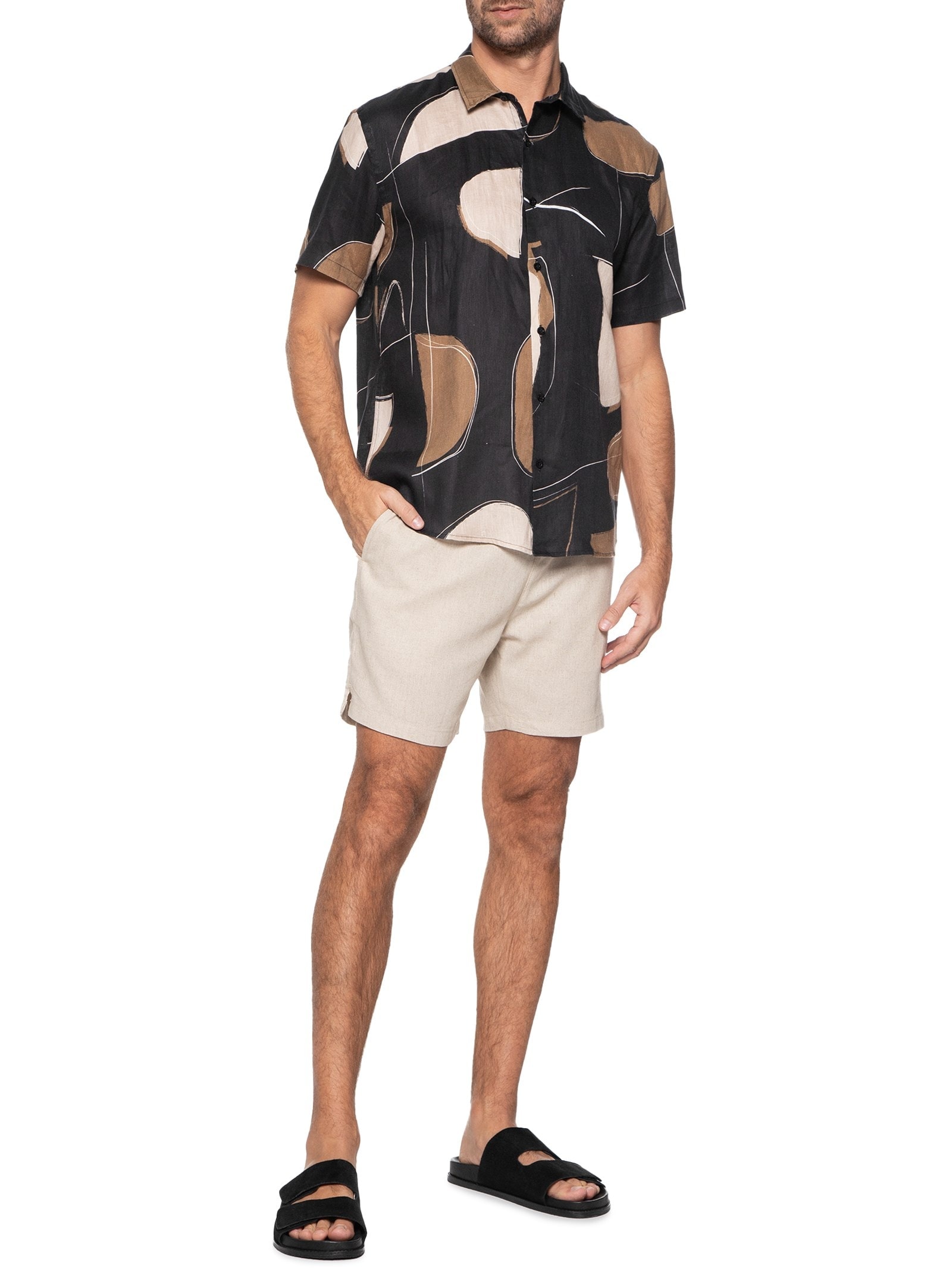 Sandália Masculina Camurça Alanya Preto Foxton