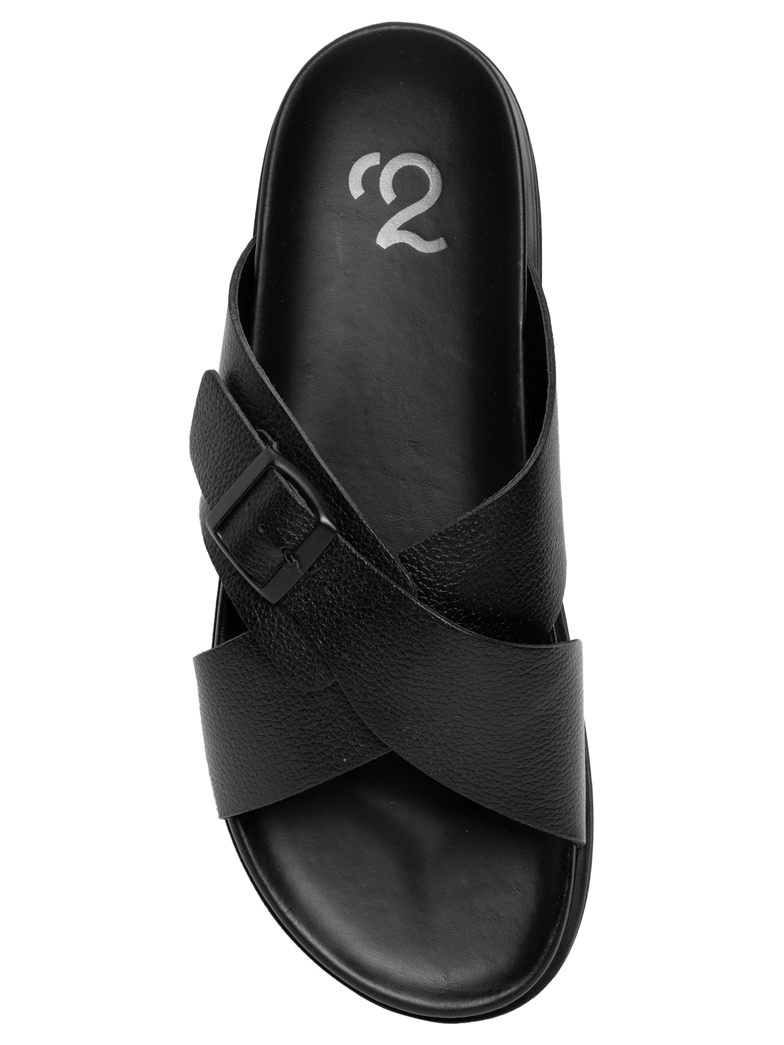 Sandália Masculina Clássica Em Couro Detalhe Em Fivela Preto '2 Essential