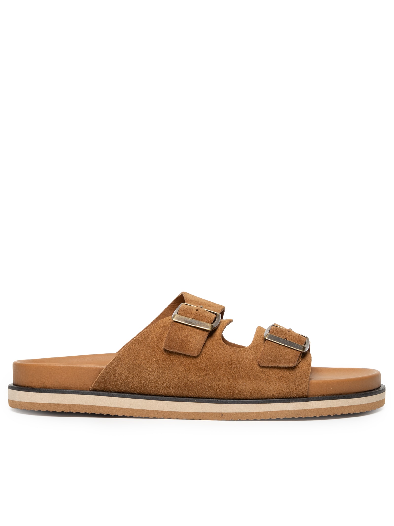 Sandália Masculina Clássica Em Couro Marrom '2 Essential