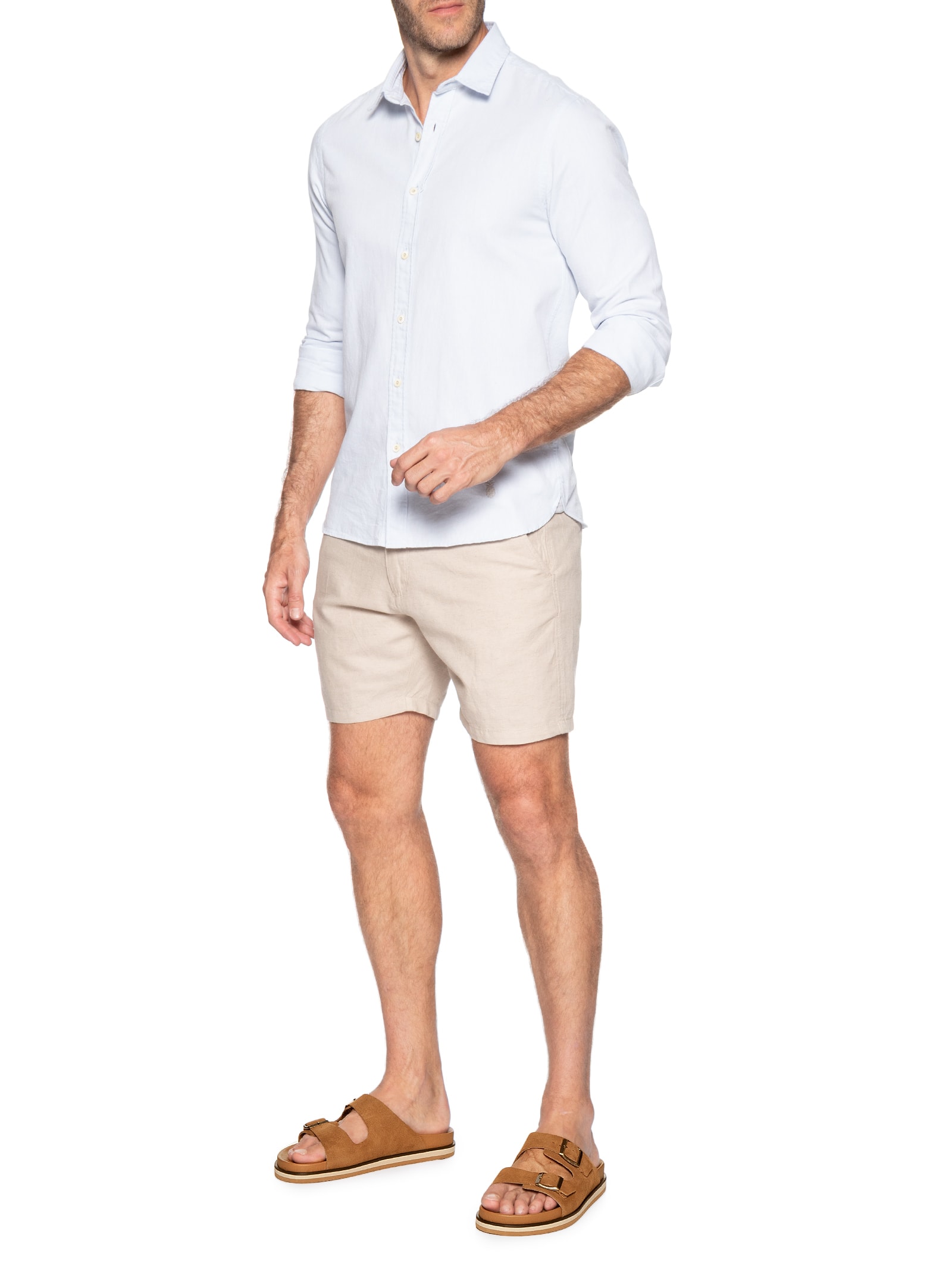 Sandália Masculina Clássica Em Couro Marrom '2 Essential