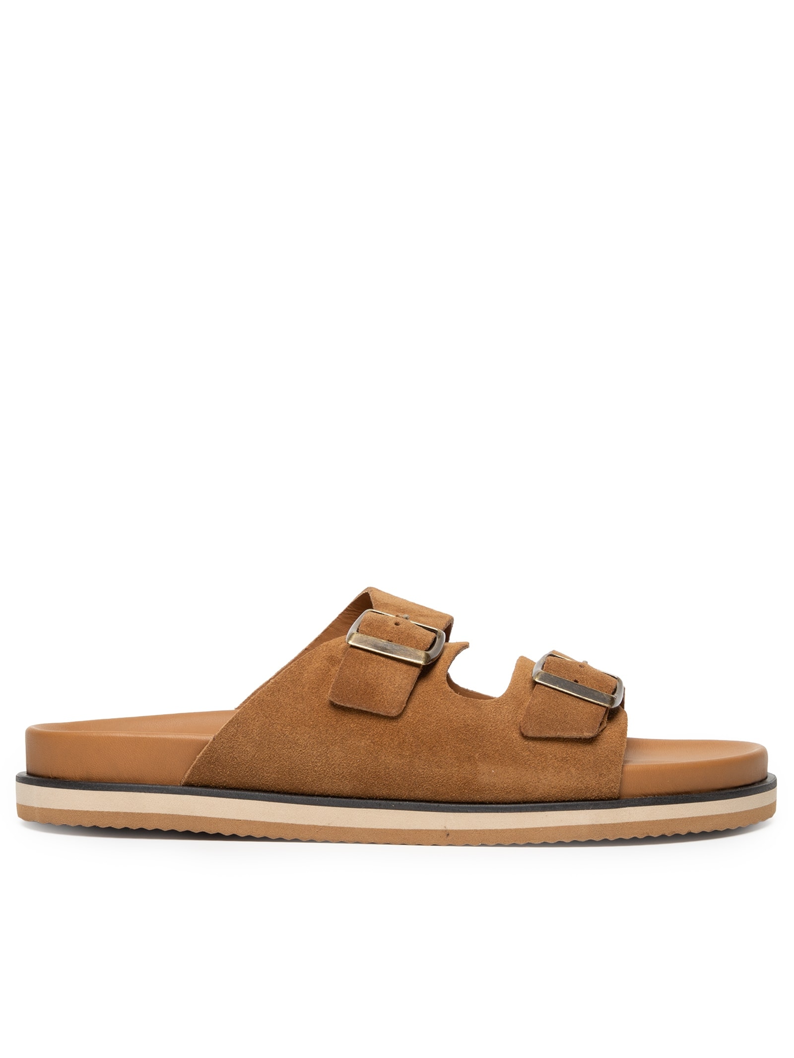 Sandália Masculina Clássica Em Couro Marrom '2 Essential