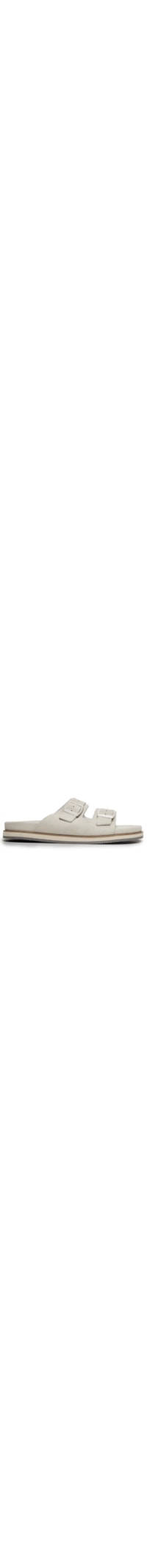 Sandália Masculina Com Fivelas Em Camurça - Branco