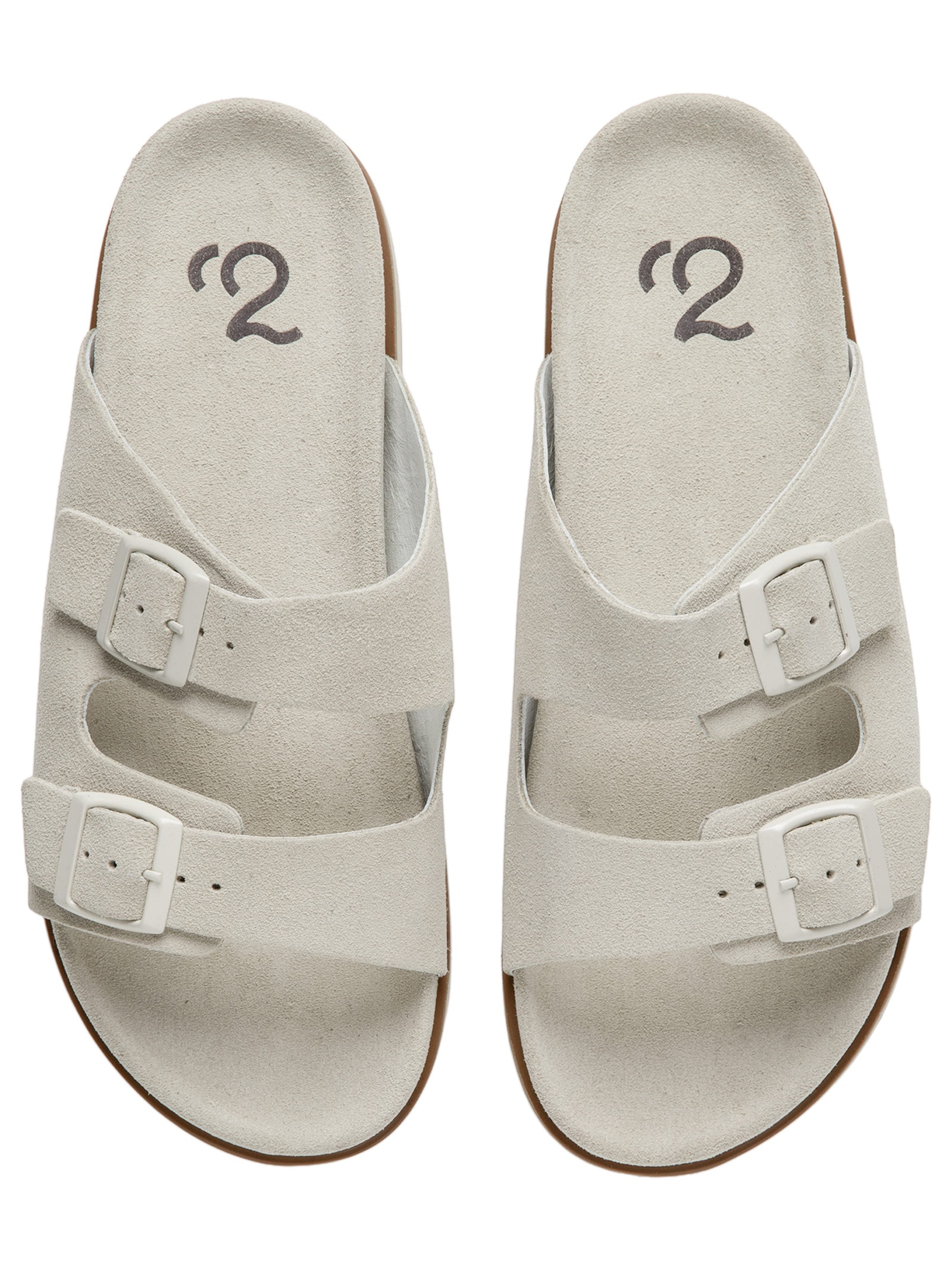 Sandália Masculina Com Fivelas Em Camurça Branco '2 Essential